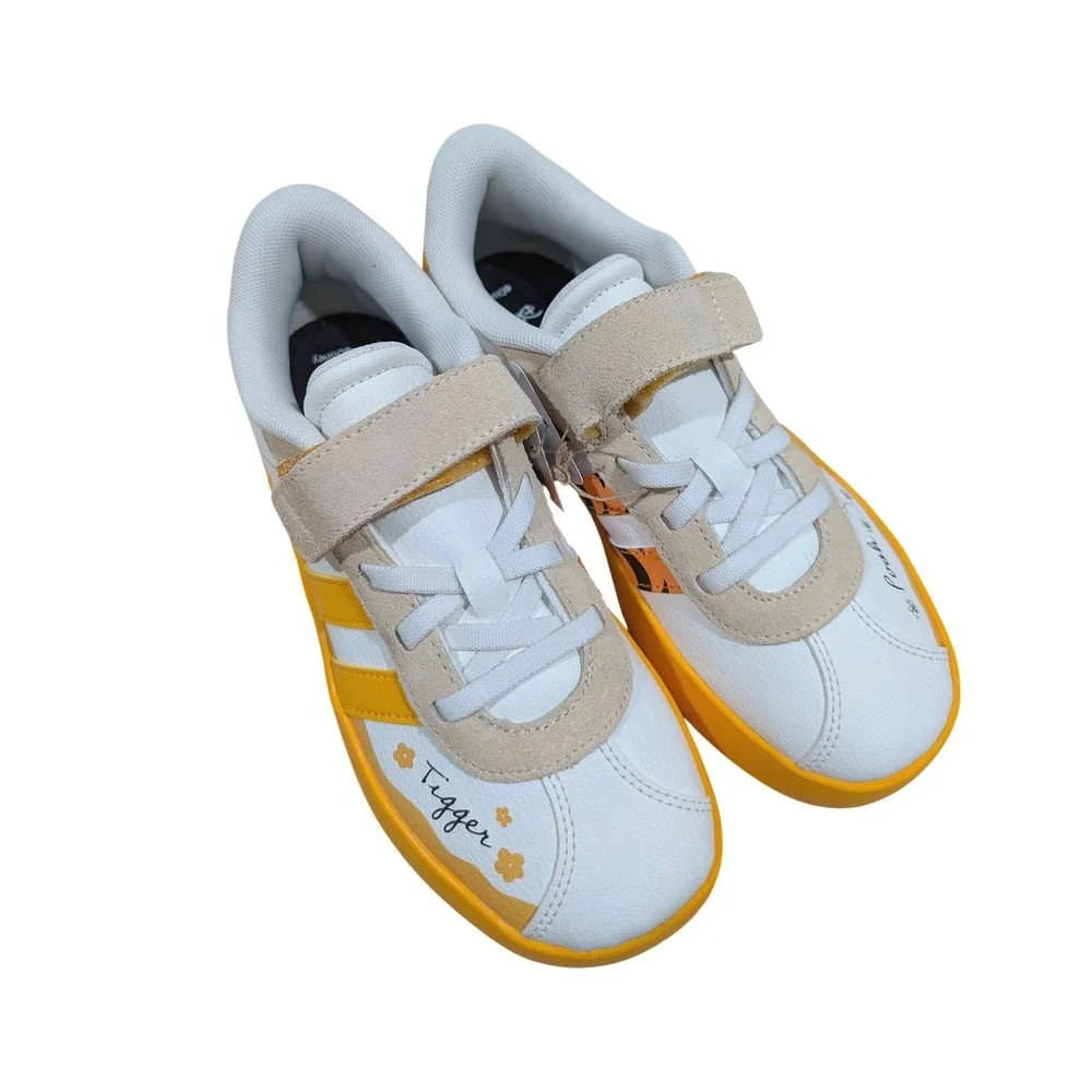 Adidas x Disney Winnie the Pooh VL Court Sneakers Orange White KI9175 Kids 2 NIB